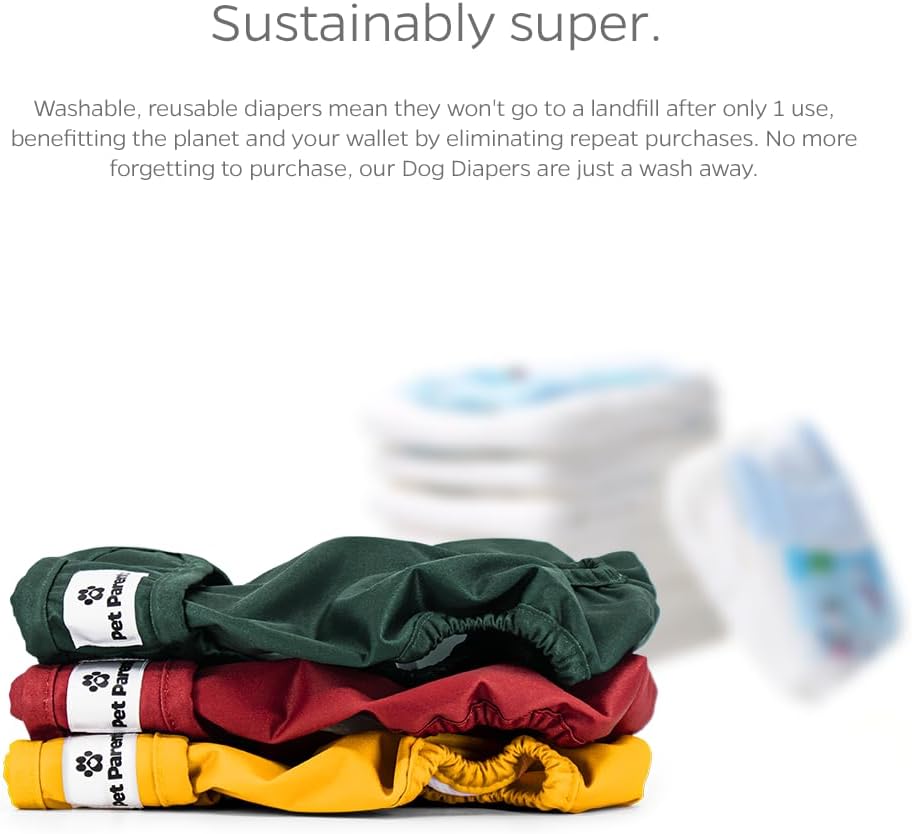Pet Parents Pañales y extensores lavables prémium Samba, tamaño