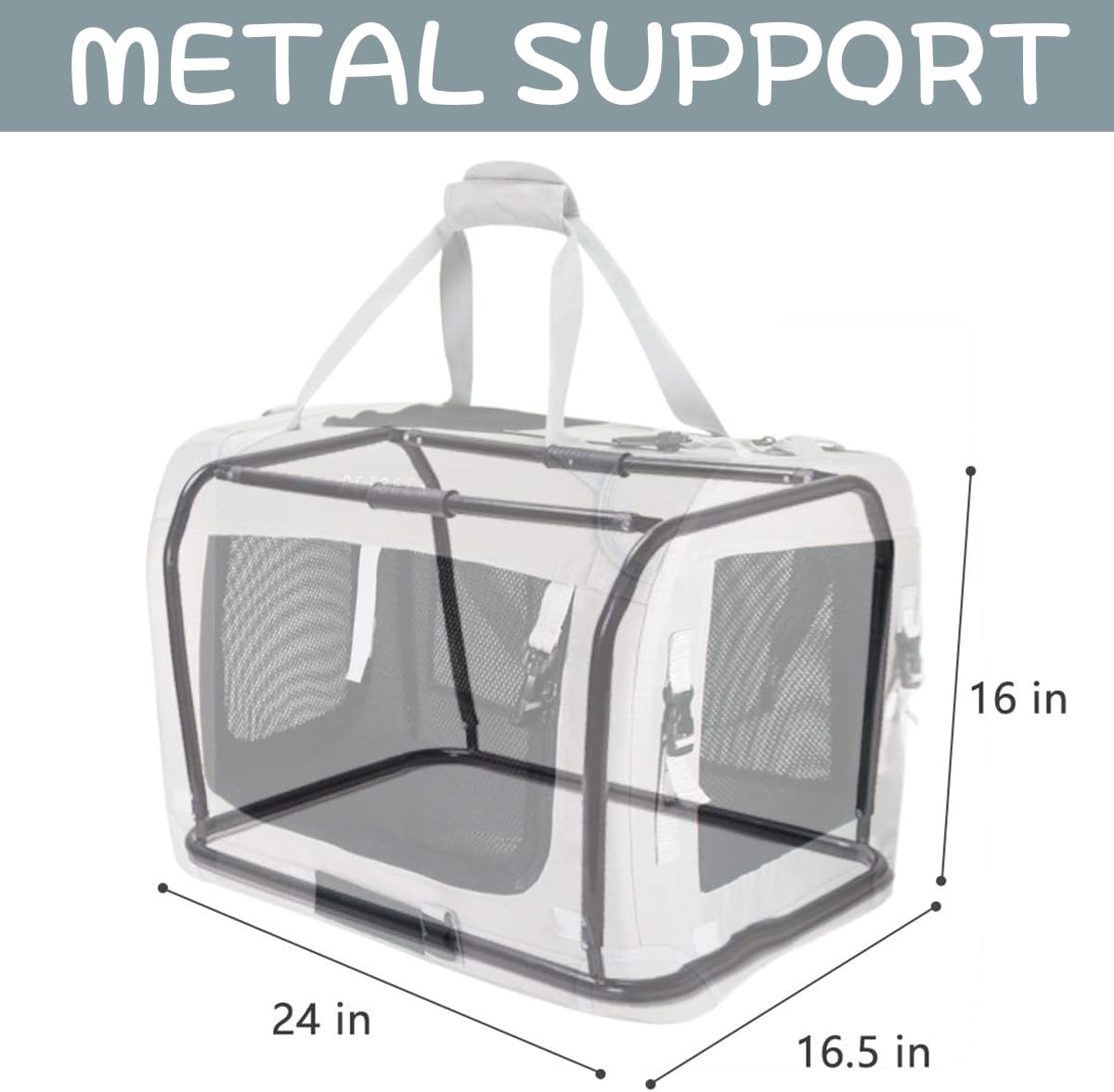 Transportadora de Mascotas Grande, Marca: No Especificada, Plegable, 24x16.5x16