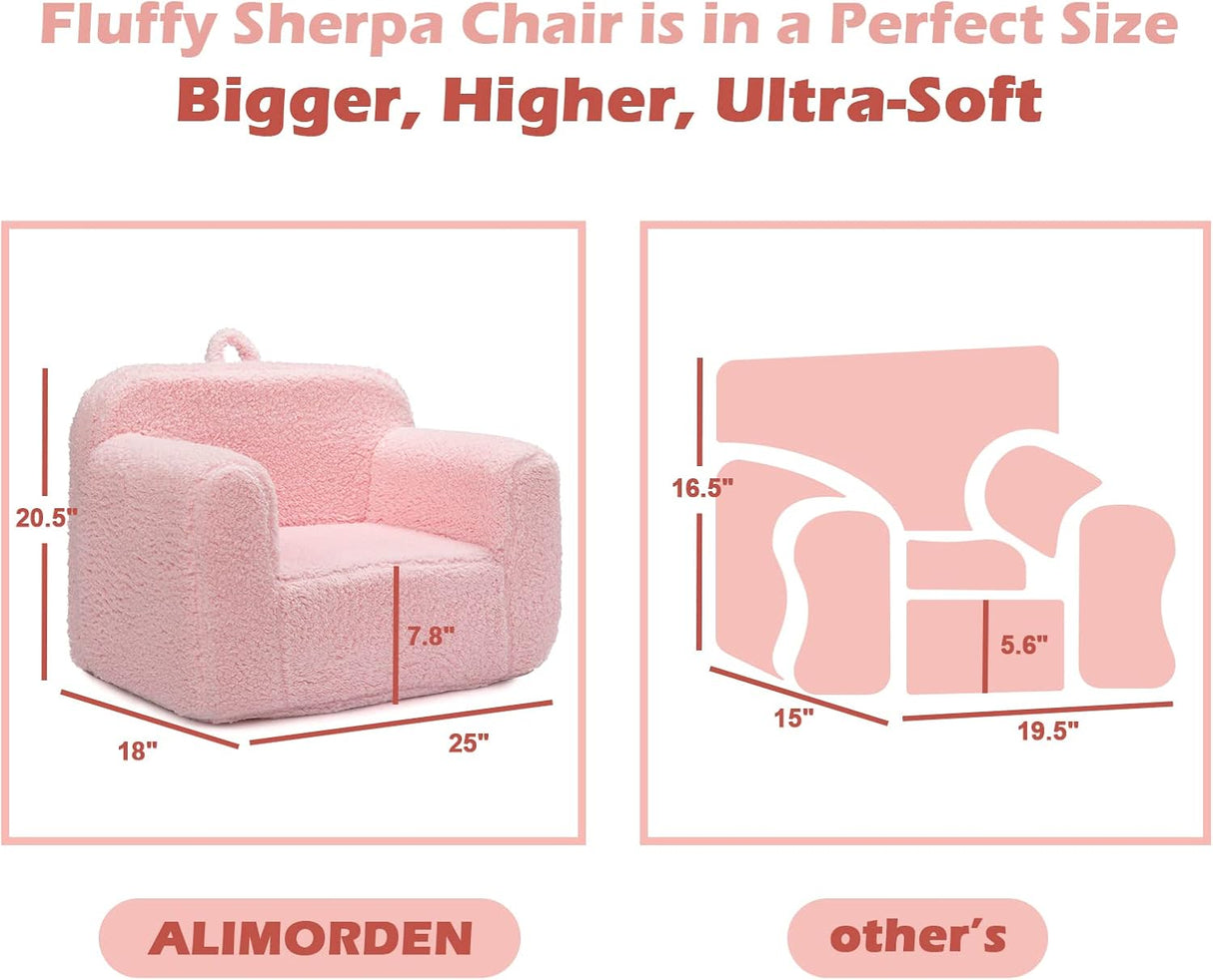 ofá de lectura Sherpa individual, color rosa. ALIMORDEN