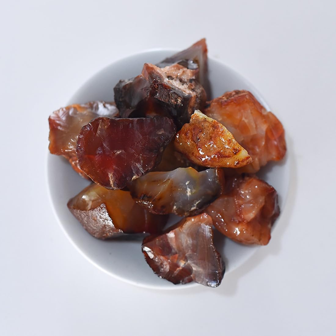 Cristales crudos de cornalina, cristales curativos grandes