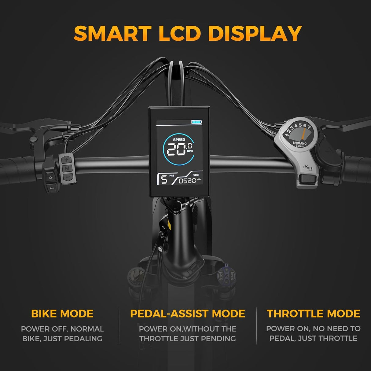 Bicicleta eléctrica Jasion X-Hunter 1400W, 30MPH, 7 velocidades