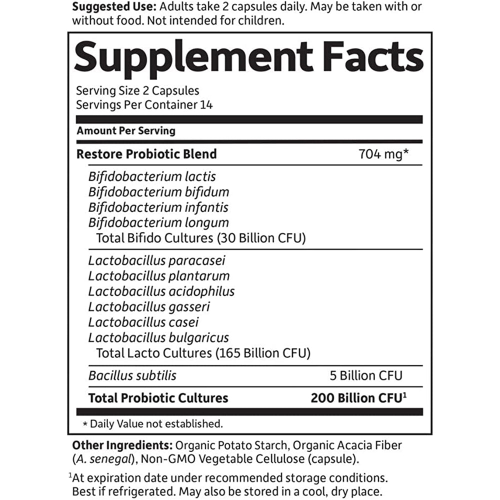 Suplemento Formulated Probiotics Platinum Series Restore