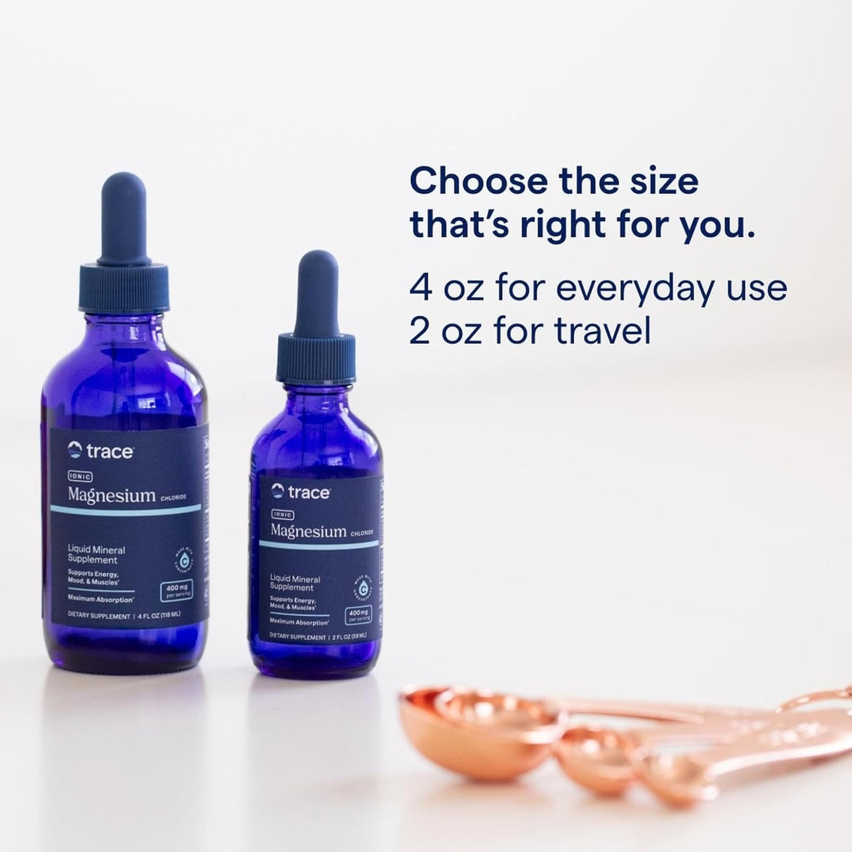 Trace Minerals Magnesio Iónico 400mg - Salud Cerebral y Energía - 4 fl oz