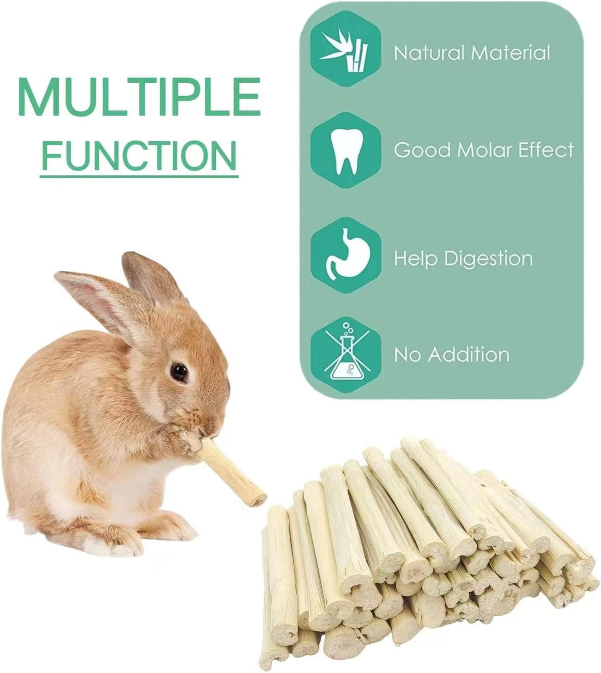 Snacks de Bambú 300g para Conejos y Roedores - Molar Treats