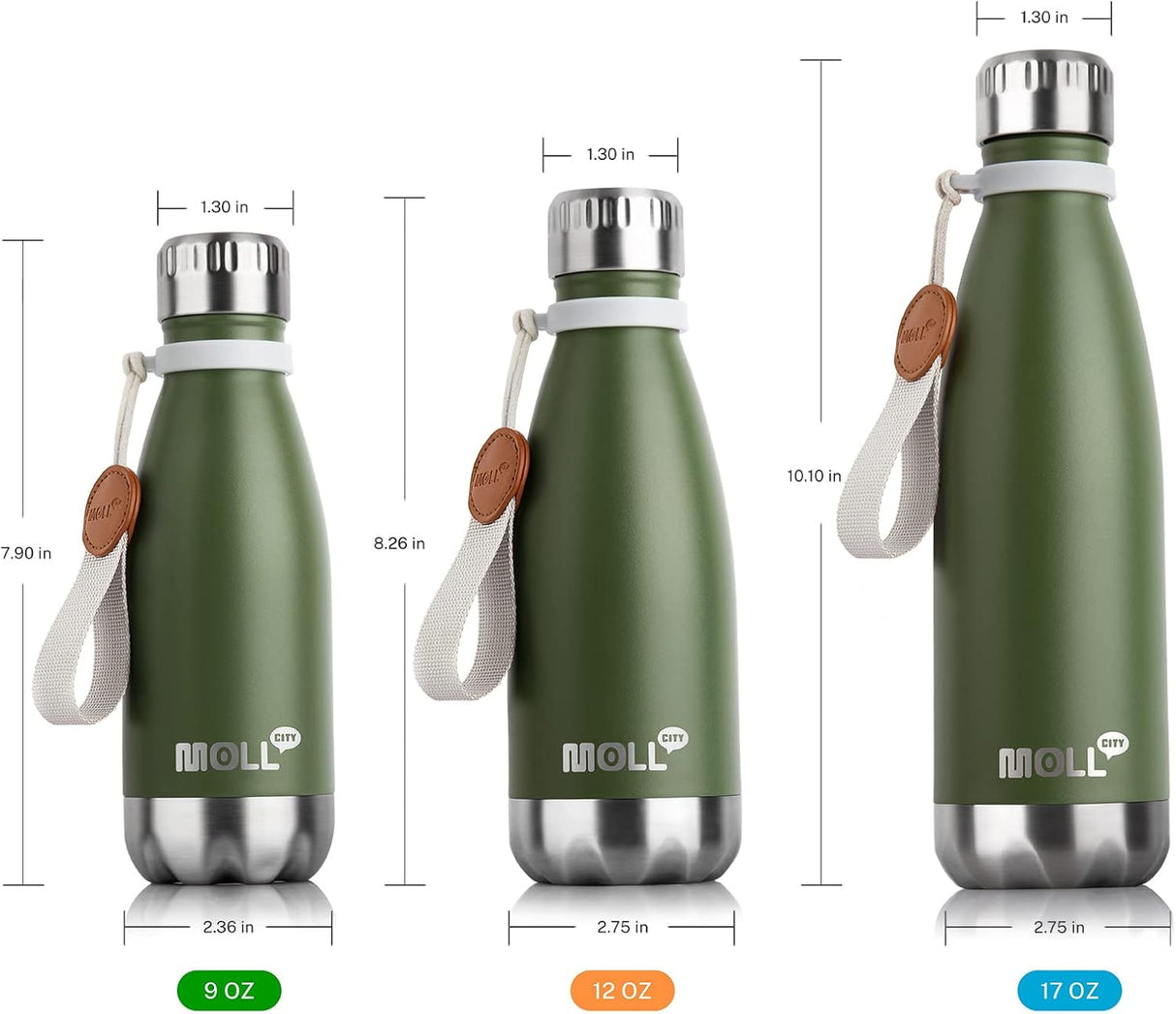 Botella de Agua Infantil 12 oz Acero Inoxidable - Aislada