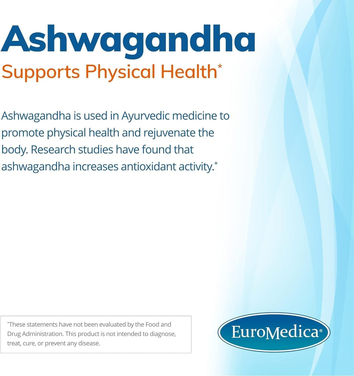 Complejo Ashwagandha Euromedica - Energía, Enfoque, 60 Cápsulas