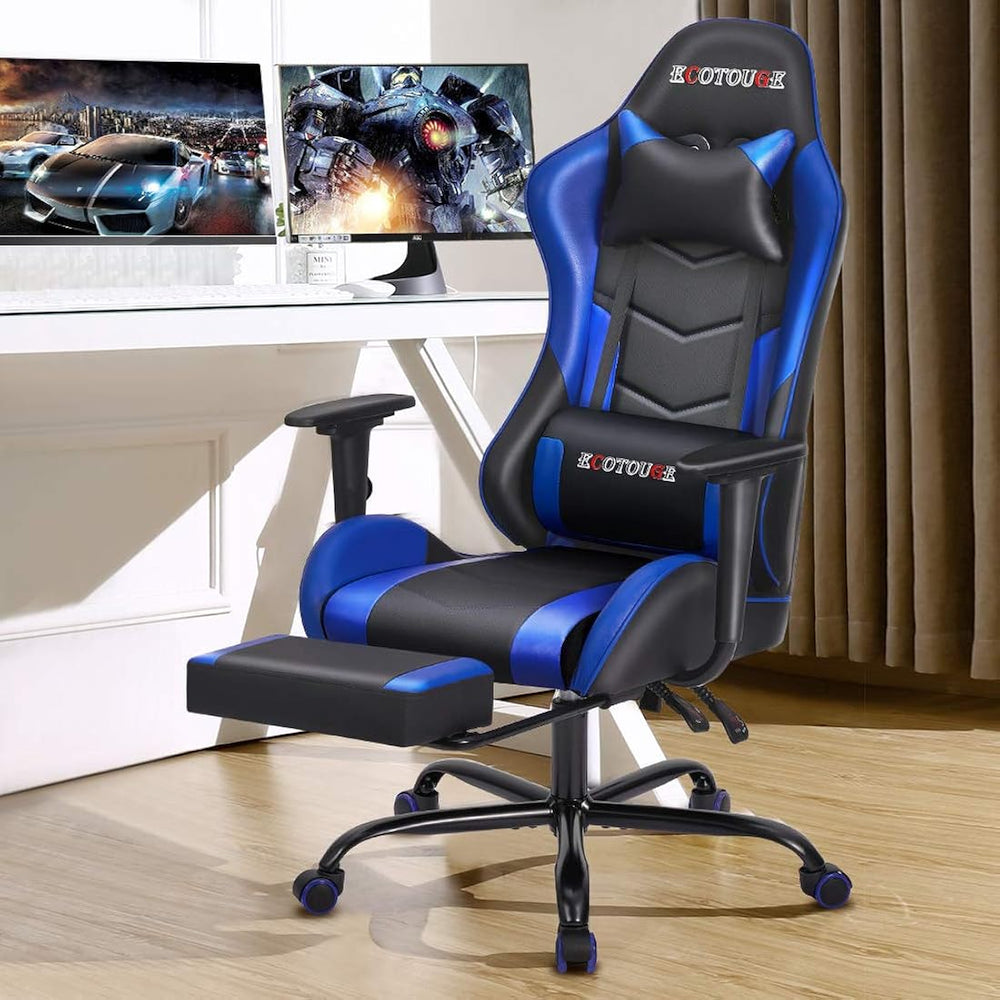 Silla Gamer ergonómica para escritorio, Azul ECOTOUGE