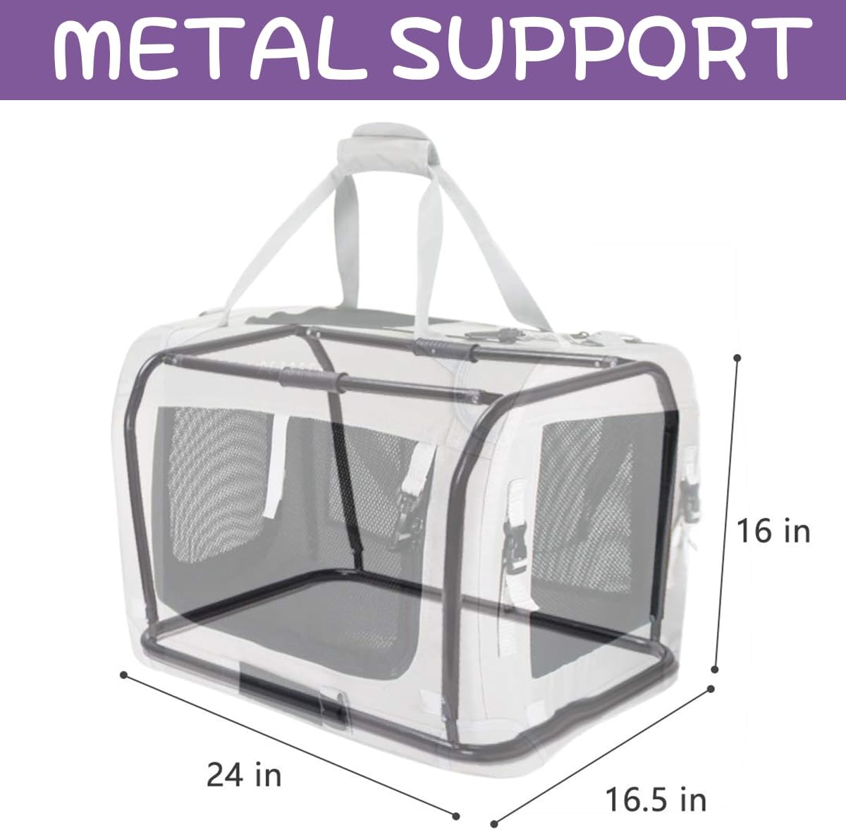 Transportín Suave Plegable para Mascotas - Ventilado 24x16.5x16