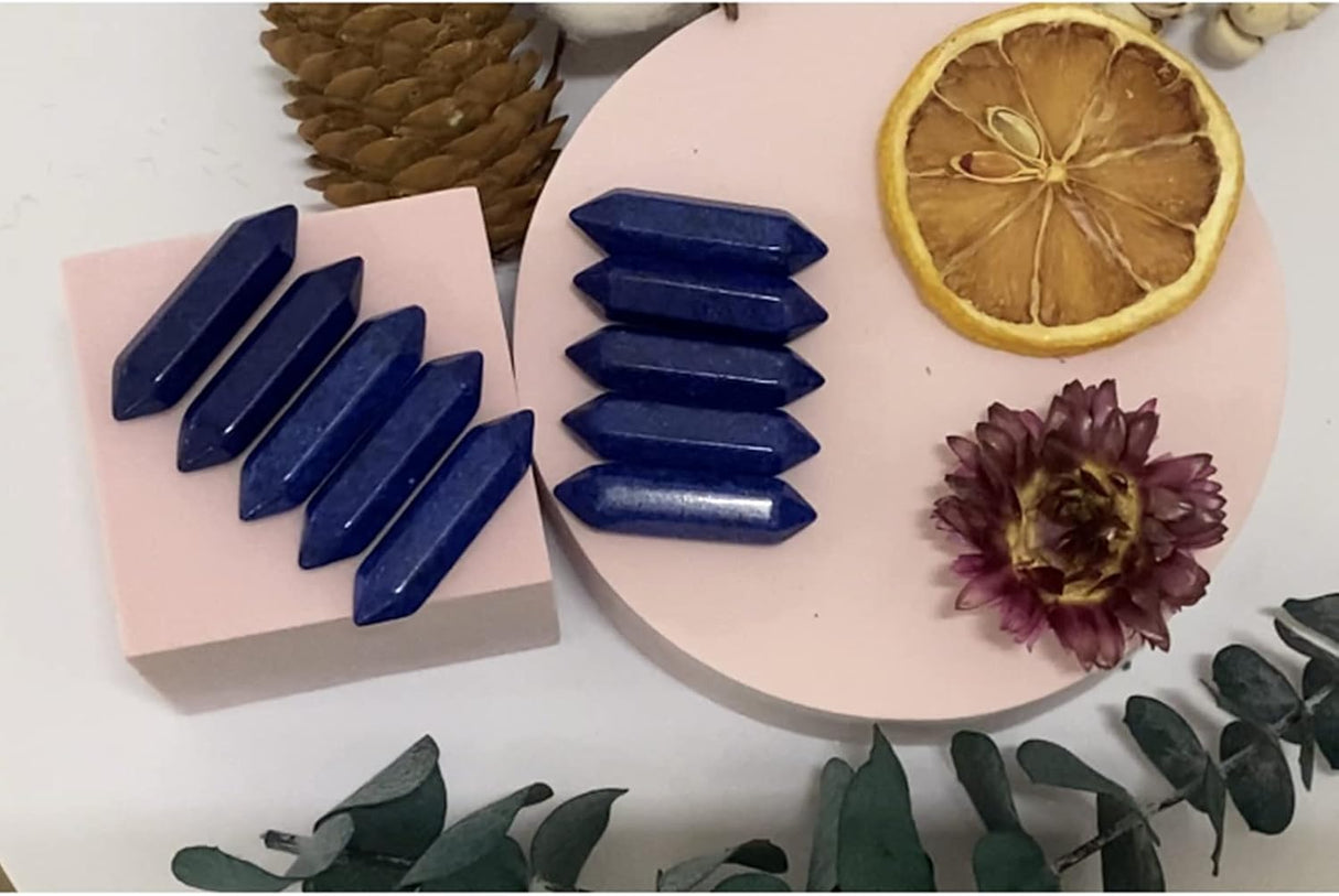 Varitas de Lápiz Lázuli para Reiki y Meditación, Hexagonales