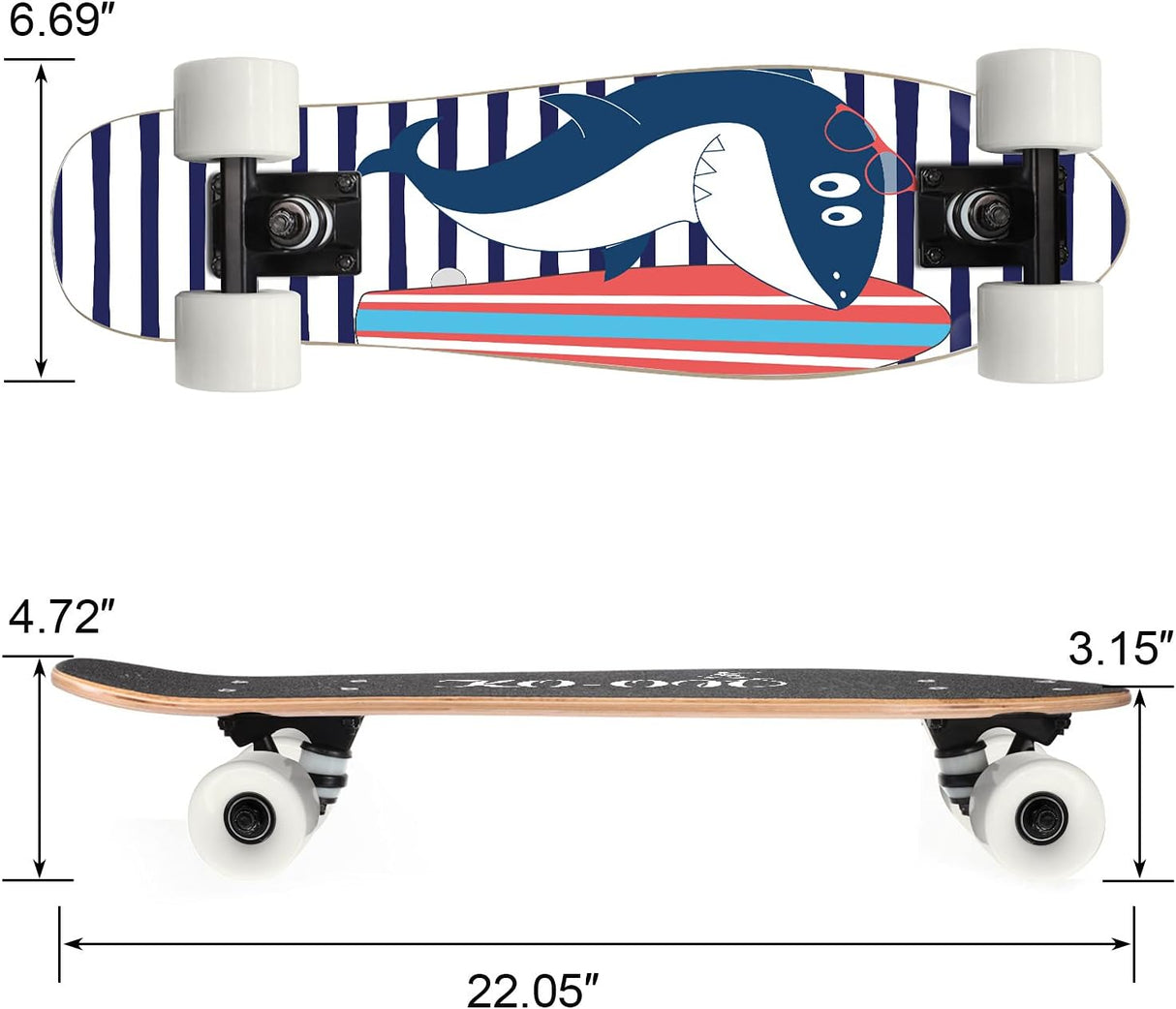 Patineta Completa Mini Cruiser 22 Pulgadas para Niños
