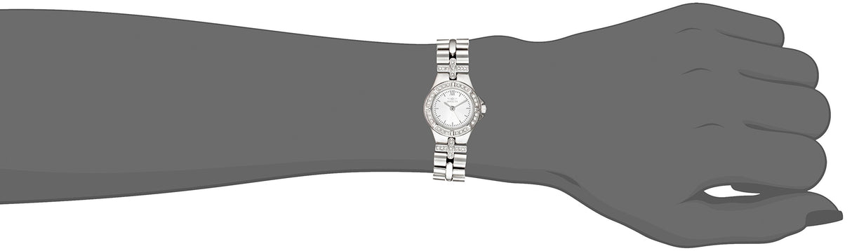 Reloj de acero inoxidable con acento de cristal