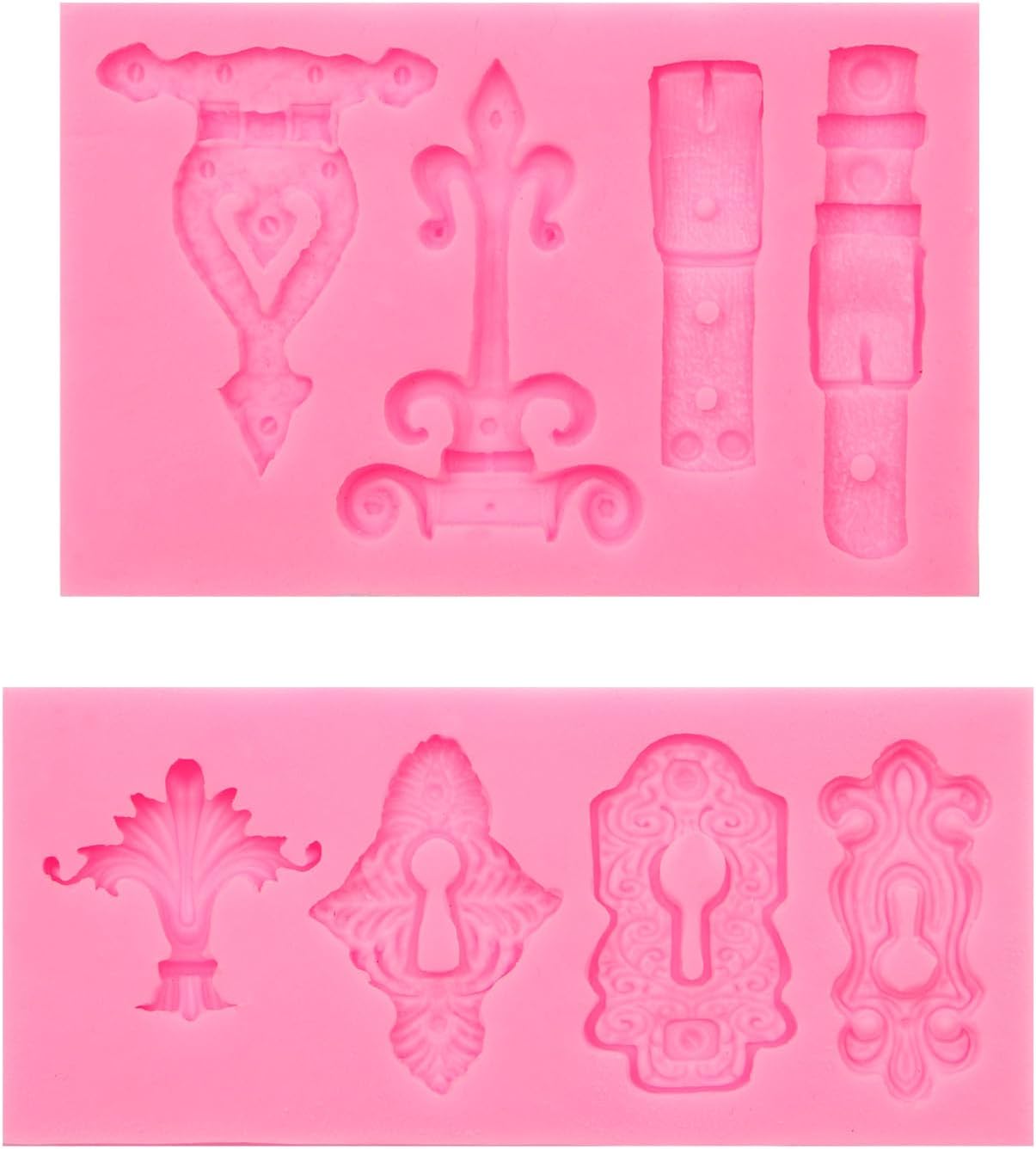 Moldes de arcilla polimérica vintage con agujero rosado