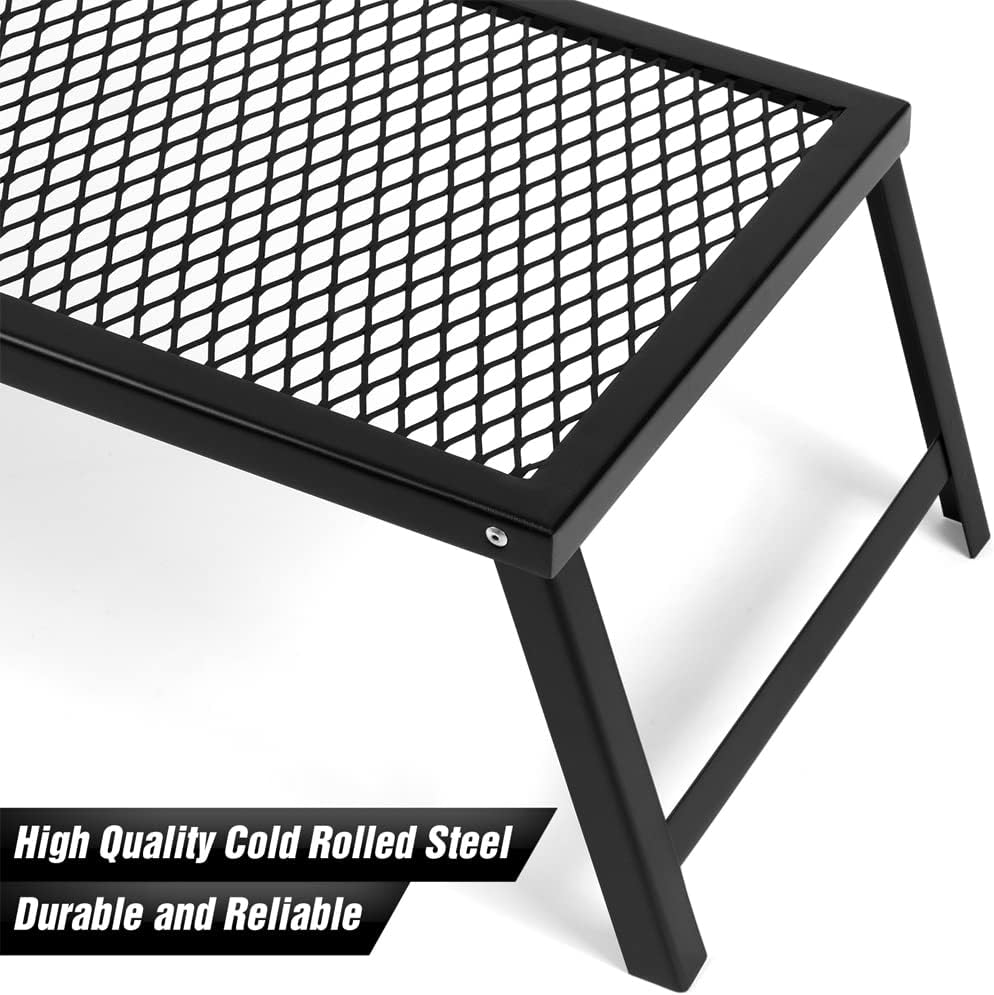 Parrilla Plegable de Acero para Camping con Patas, Modelo 21.6