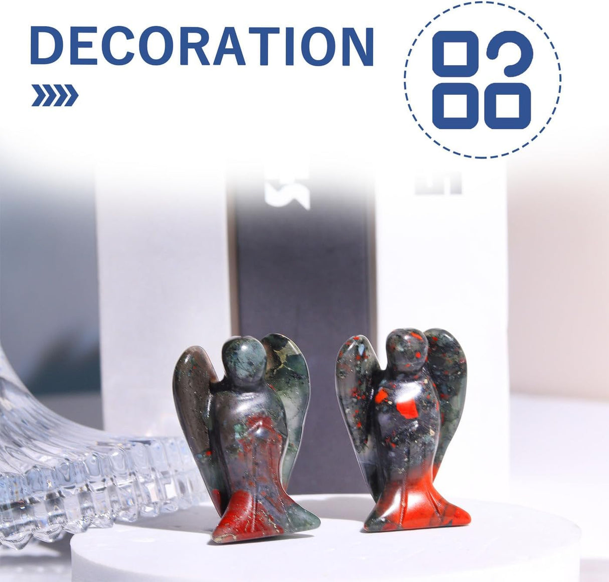 QINJIEJIE Cristales de sangre africanos, decoración de ángel