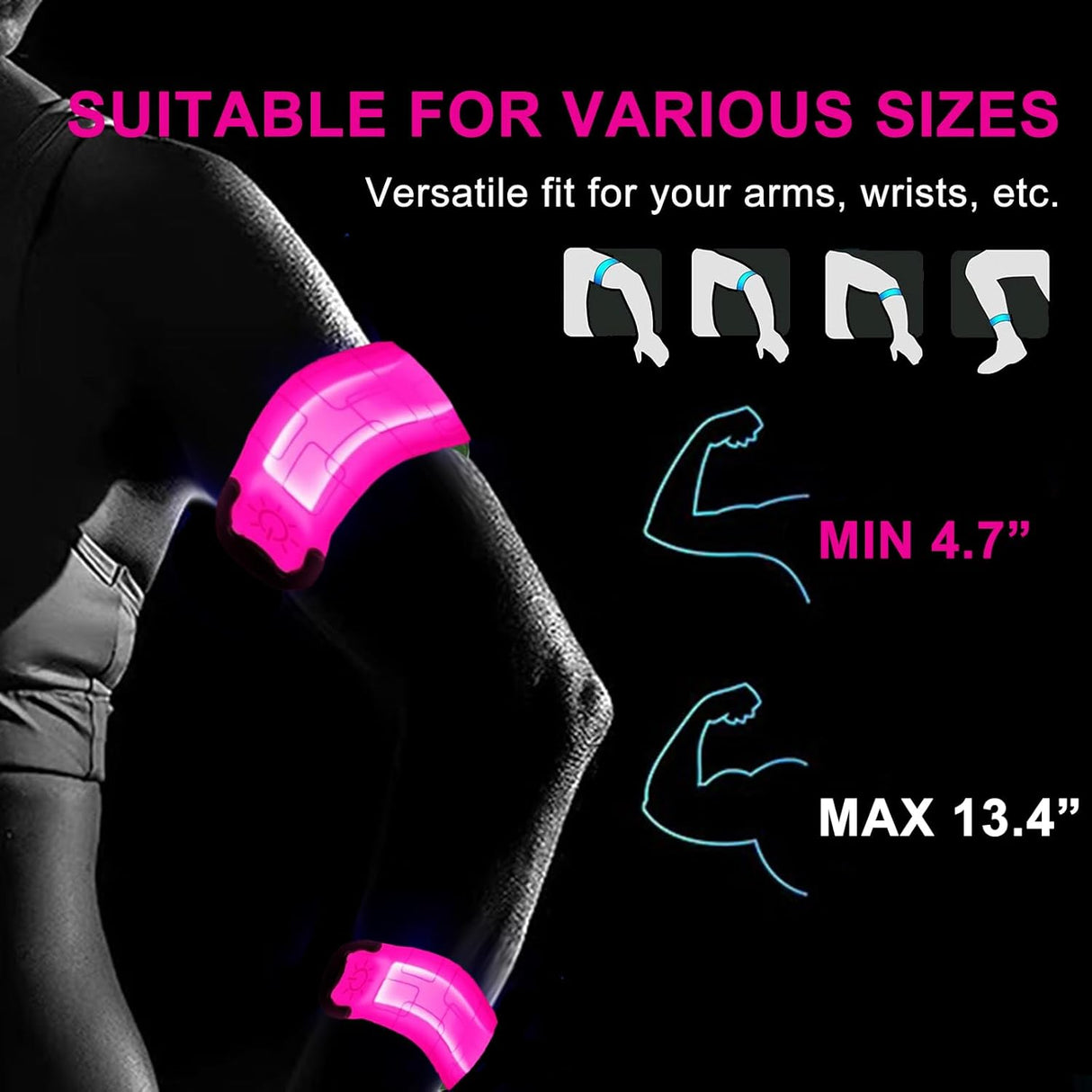 Brazalete LED Recargable USB para Correr y Ciclismo
