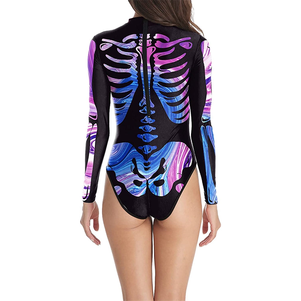 Disfraces de Halloween de esqueleto talla L azul y lila