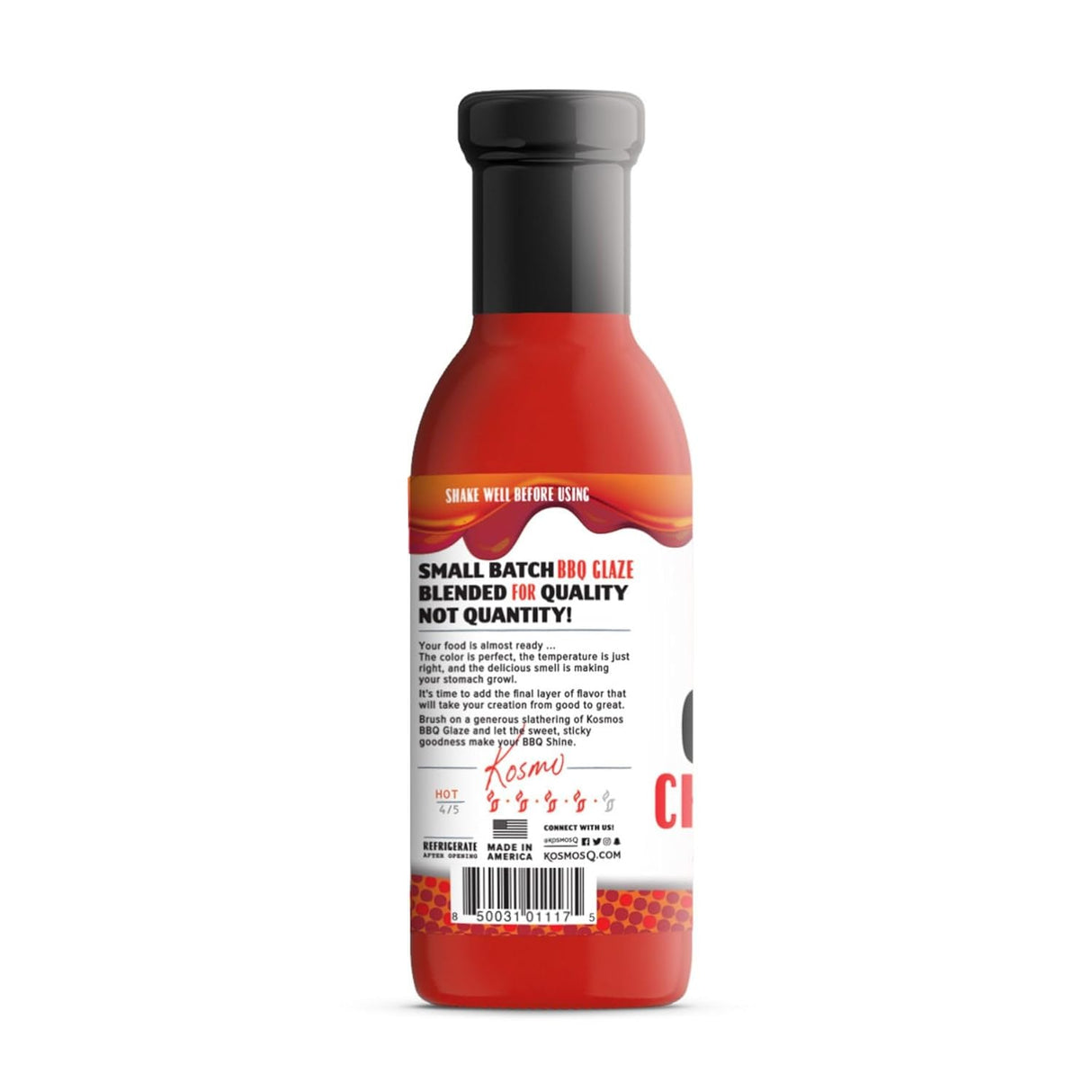 Kosmos Q Cherry Apple Habanero BBQ Glaze – Botella de 15.5 onzas para barbacoa pegajosa y sabrosa – Esmalte grueso para barbacoa para carne deliciosa lista para competición (cereza y manzana habanero)
