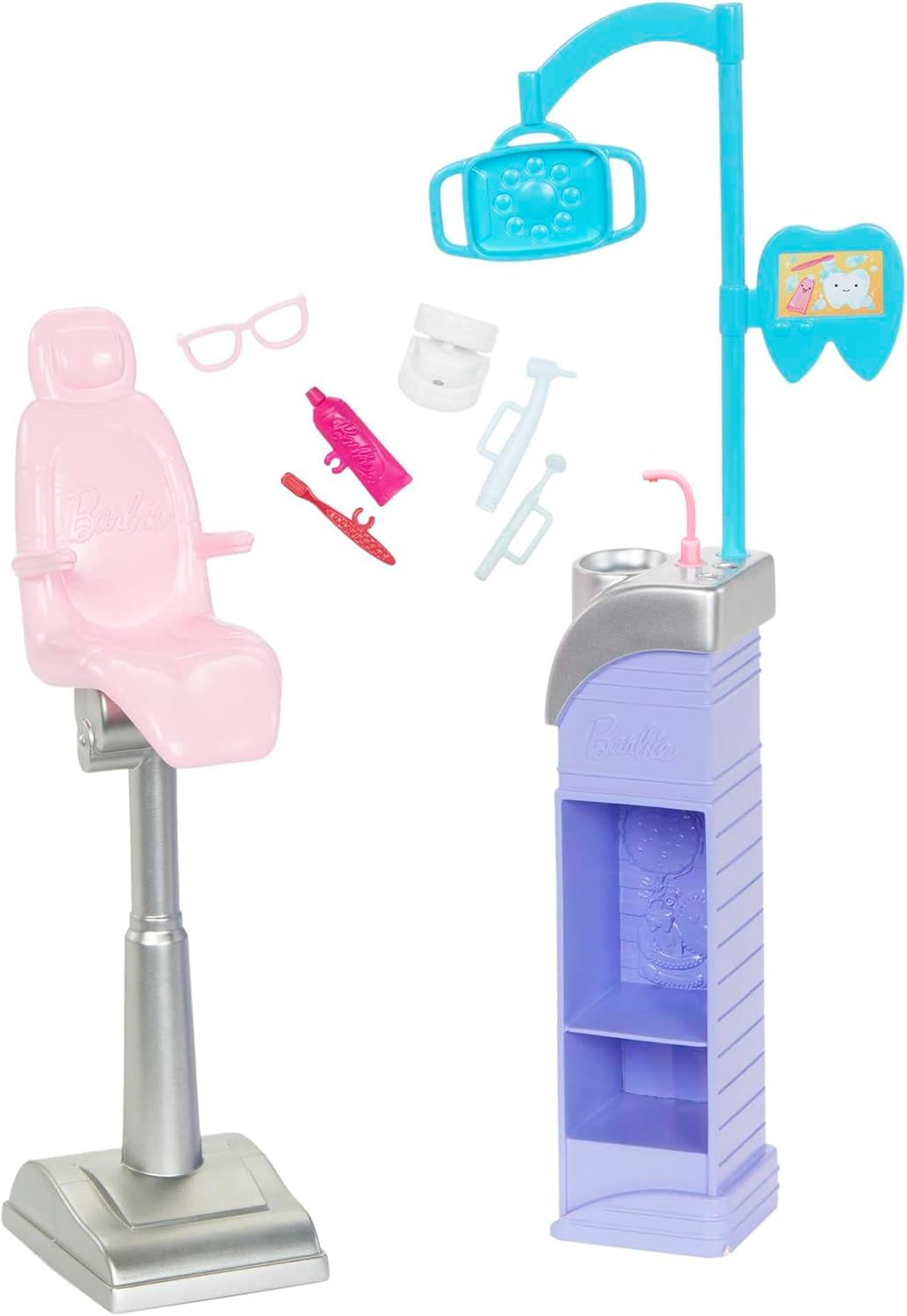 Barbie Carreras Set Dentista con Muñeca Doctor, Accesorios