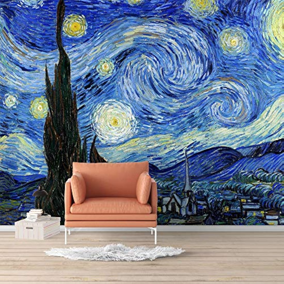 Murales de pared para dormitorio de noche estrellada