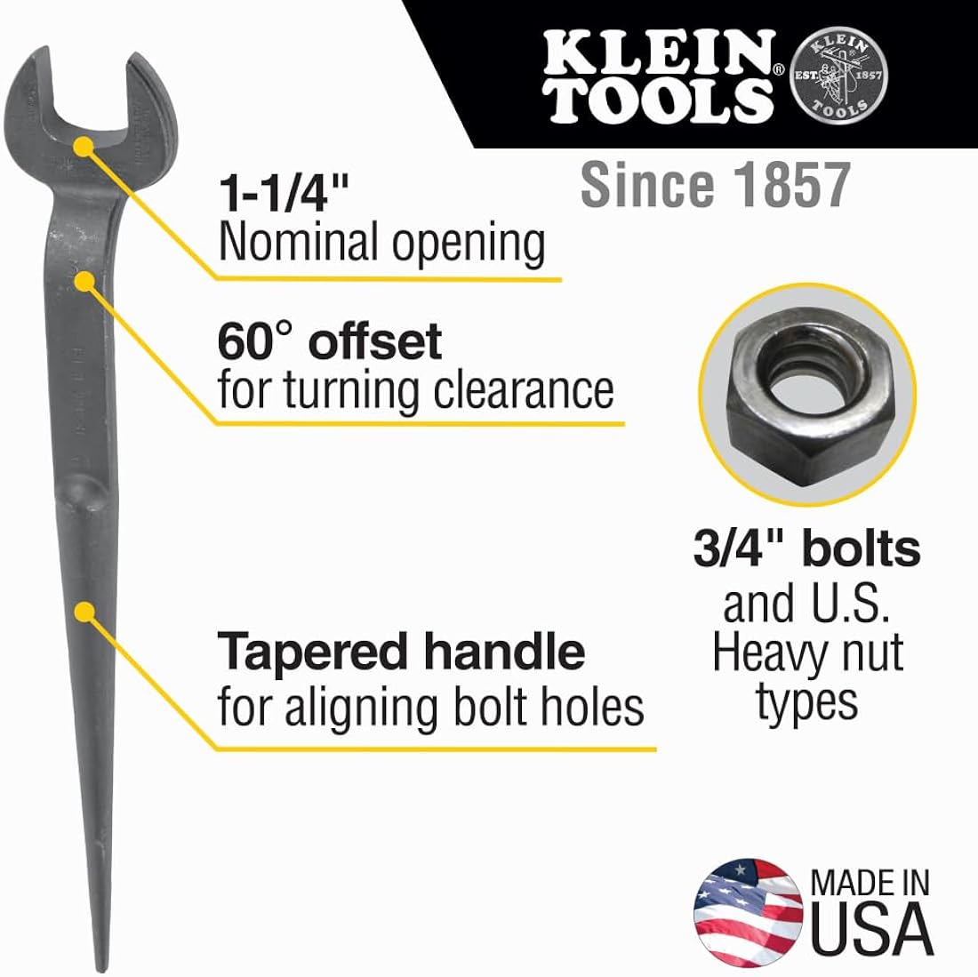 Llave de espiga de 3/4 pulgadas para tuerca pesada