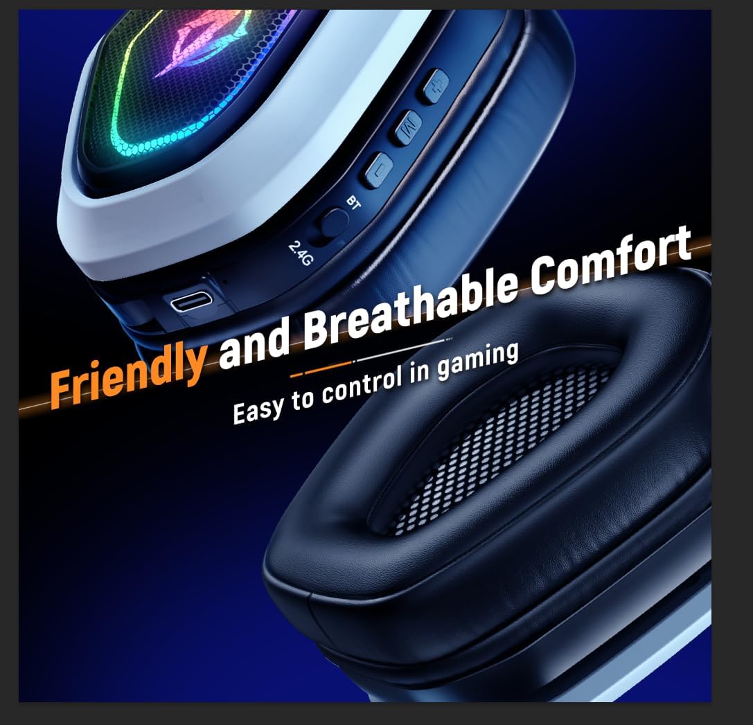 Auriculares Gaming Inalámbricos 2.4GHz - Pérdida Cero, 40H