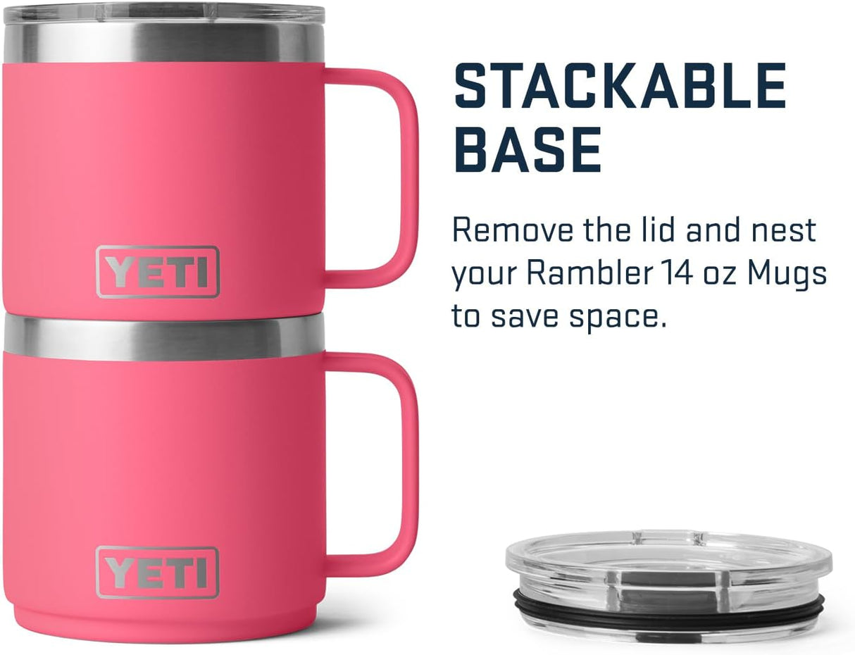 Taza YETI Rambler 14 oz, Acero Inoxidable, Aislada, con Lid MagSlider
