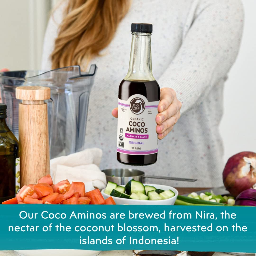 Coco Aminos Orgánico Big Tree Farms, Sin Soja, 10 Fl Oz (2)