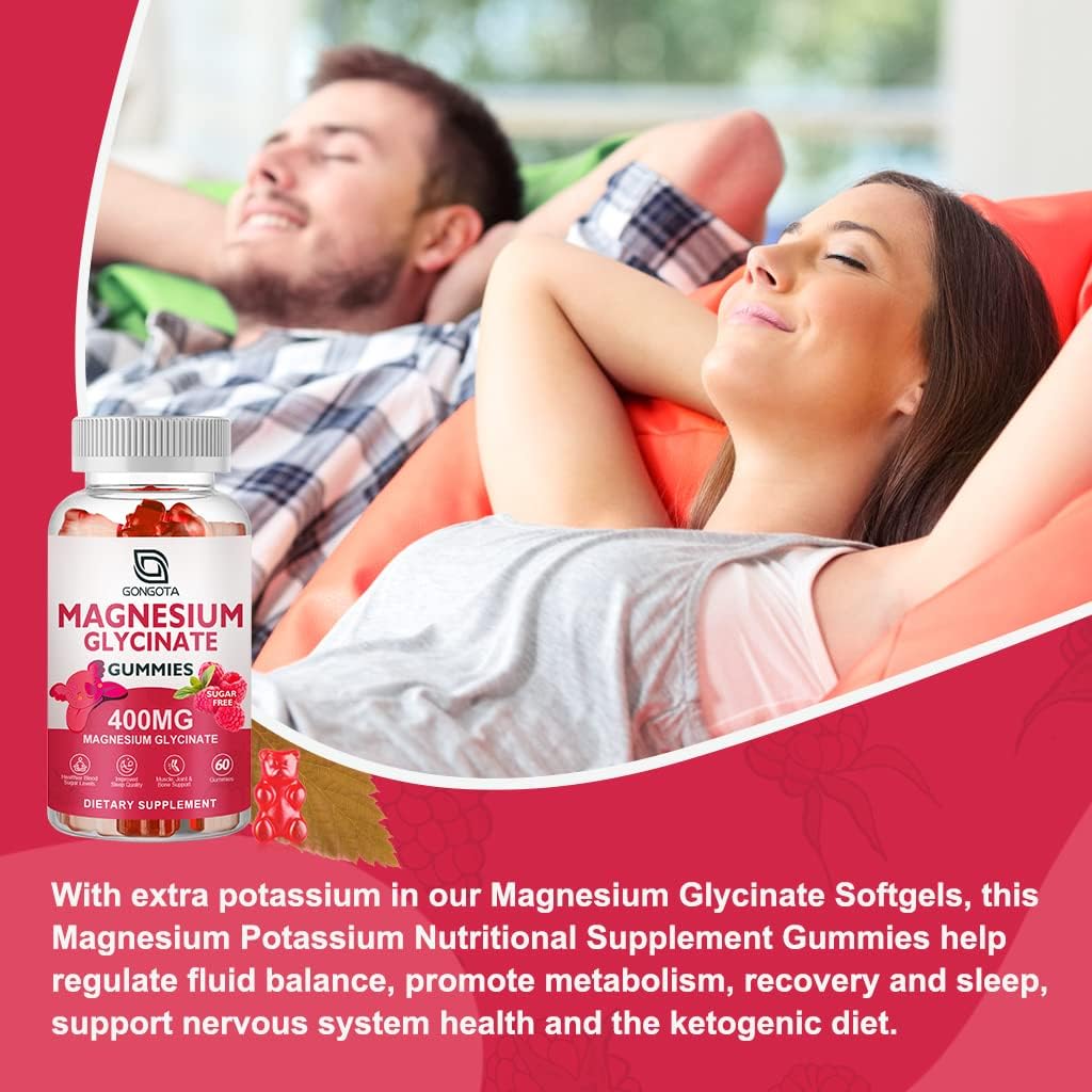 Gominolas de Magnesio Glycinato 400 mg, Vit D+B6, 120u