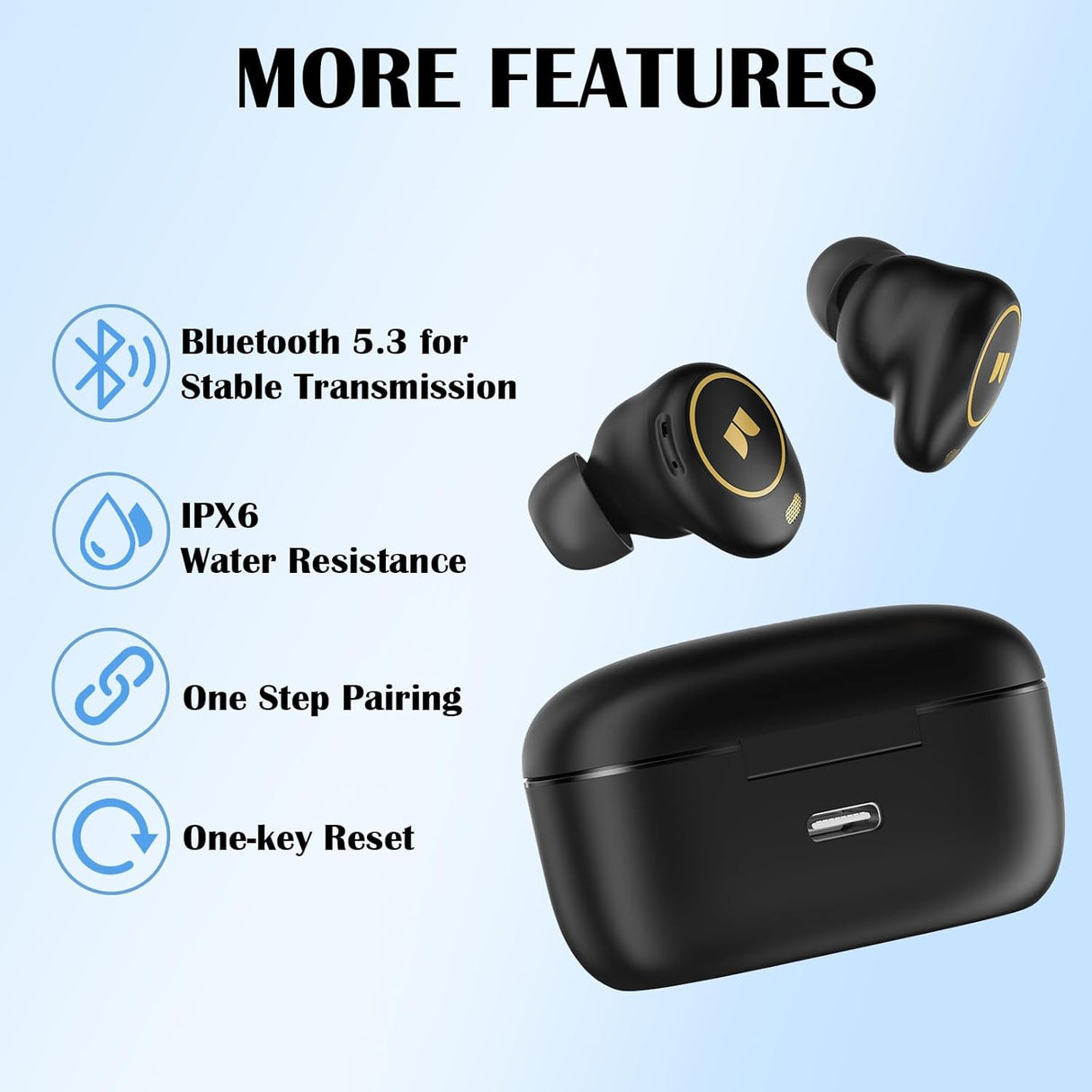 Auriculares Inalámbricos Monster, Bluetooth 5.3, 32h, IPX6