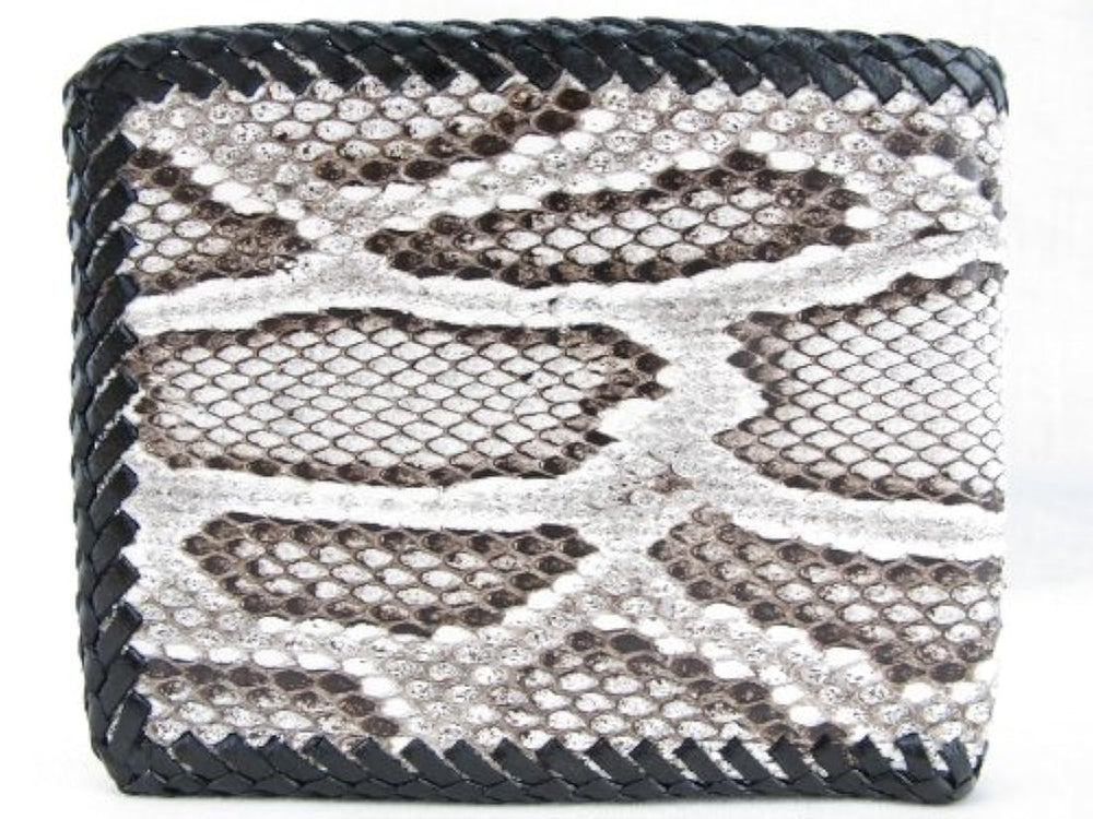 pelgio Python genuino Piel de serpiente Bifold cartera