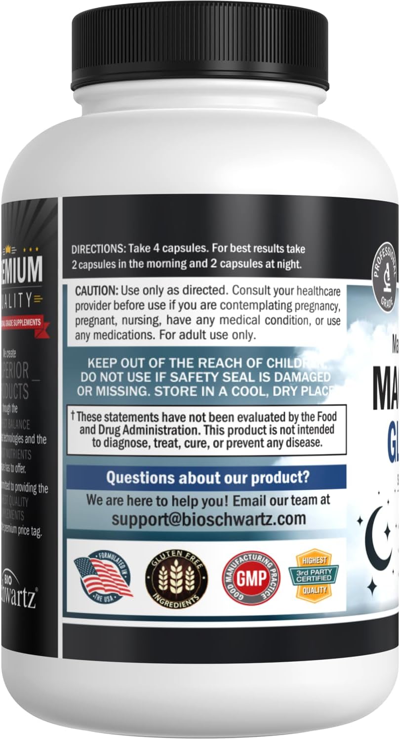 Suplemento de Magnesio Glicinato 500 mg para Sueño y Salud