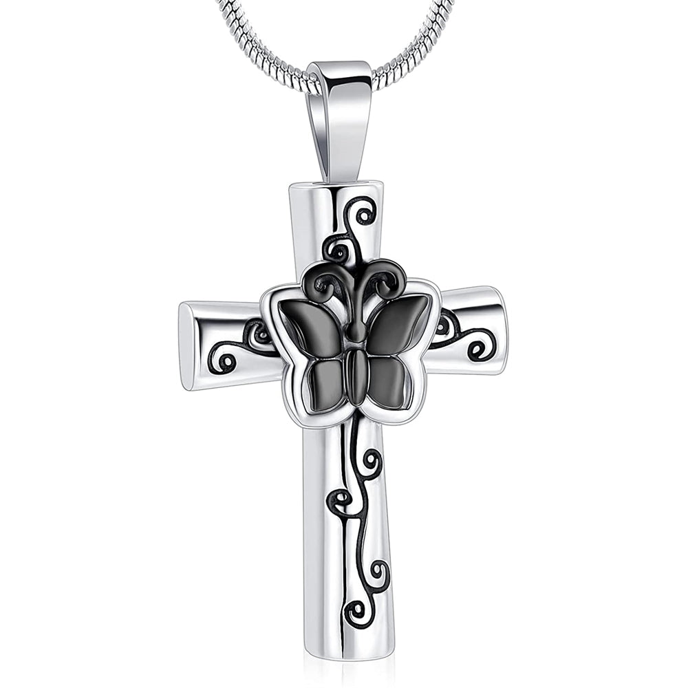 Collar de rosa, cruz de cremación, para humano y mascota