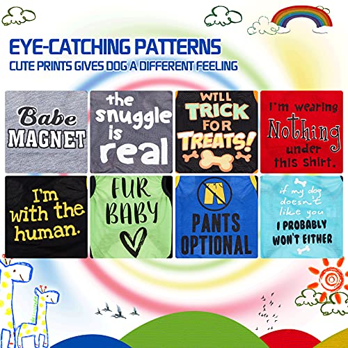 8 camisas para perros con estampado de mascotas con letras divertidas camisetas de verano para mascotas, camisas frescas para cachorros, trajes transpirables para perros, sudadera suave para mascotas, perros y gatos