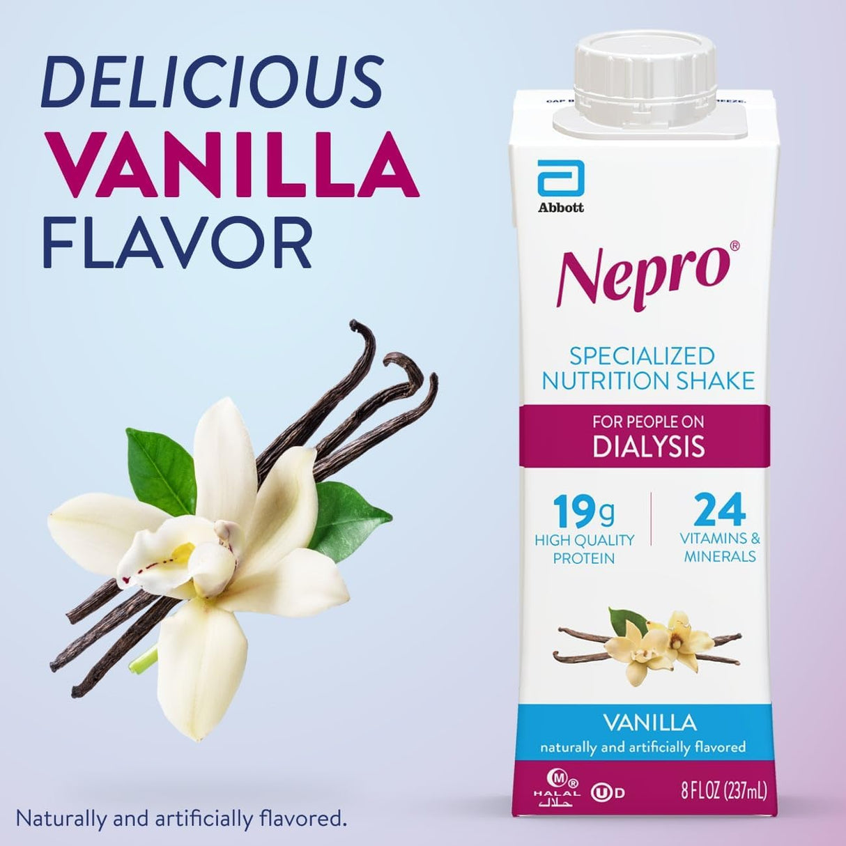 Nepro Batido de Nutrición para Diálisis 19g Proteína 420 Cal 8oz x24