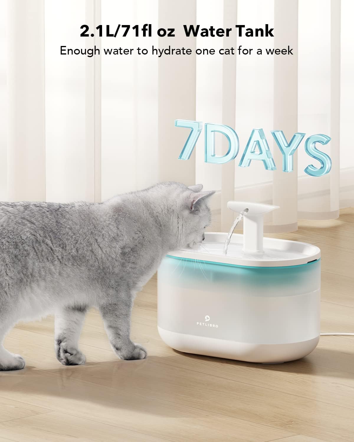 Fuente de agua ultra silenciosa para gatos PLWF002 PETLIBRO