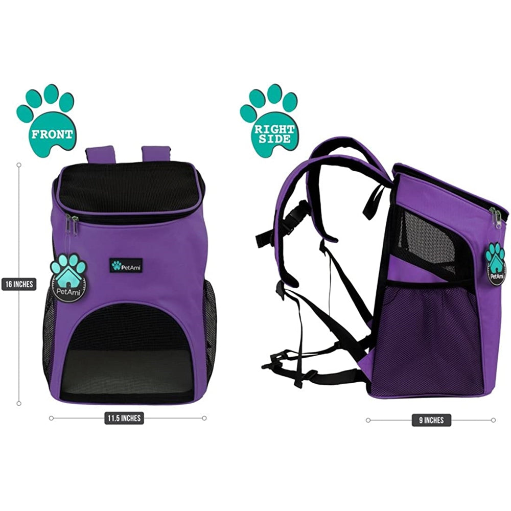 Mochila de transporte para gatos correa de seguridad lila