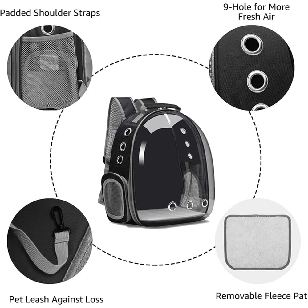 Mochila transparente para mascotas aprobada por aerolíneas