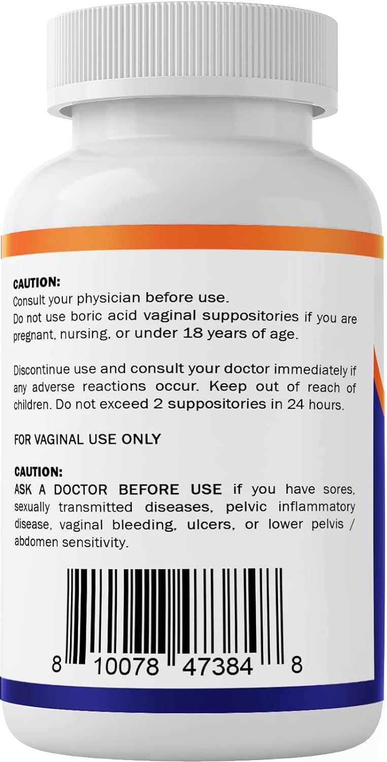 Vitamatic Supositorios vaginales de ácido bórico de 600 mg