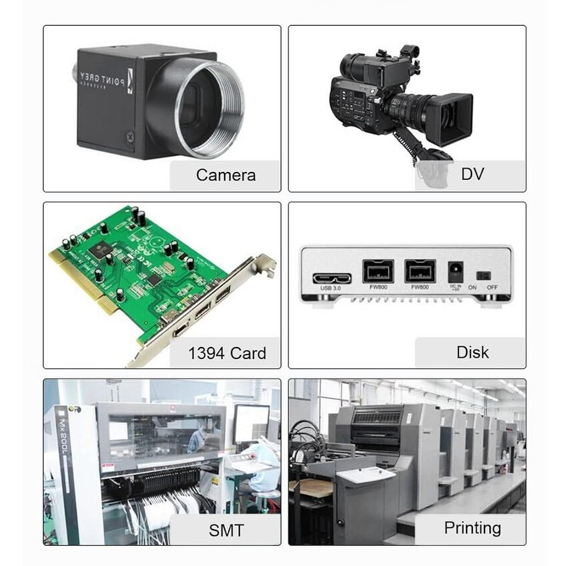 Cable FireWire 800 a 400 9p a 6p Cable de captura 5.9 ft