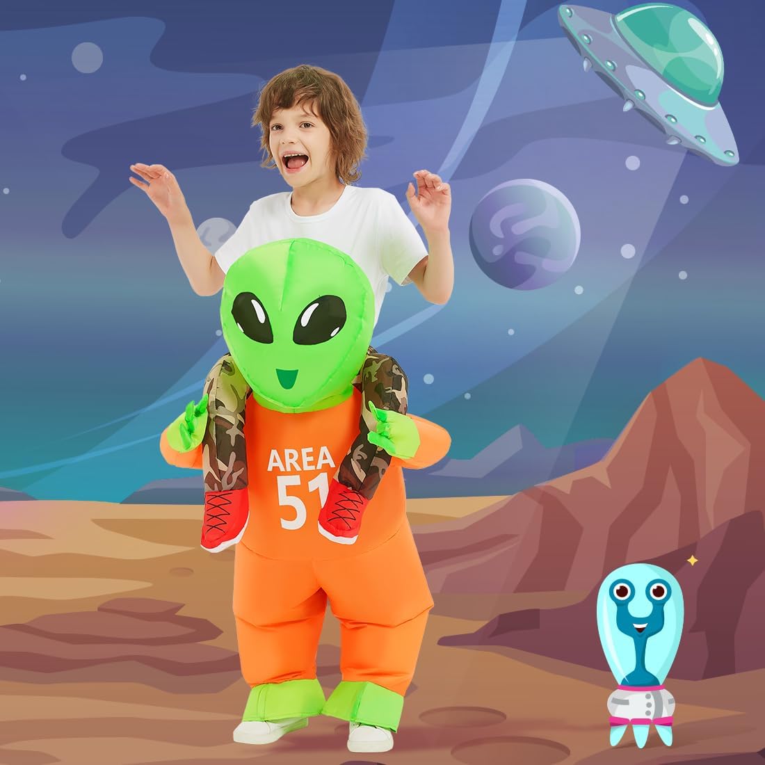 Disfraz Inflable Alienígena GOOSH para Niños Halloween Festejo