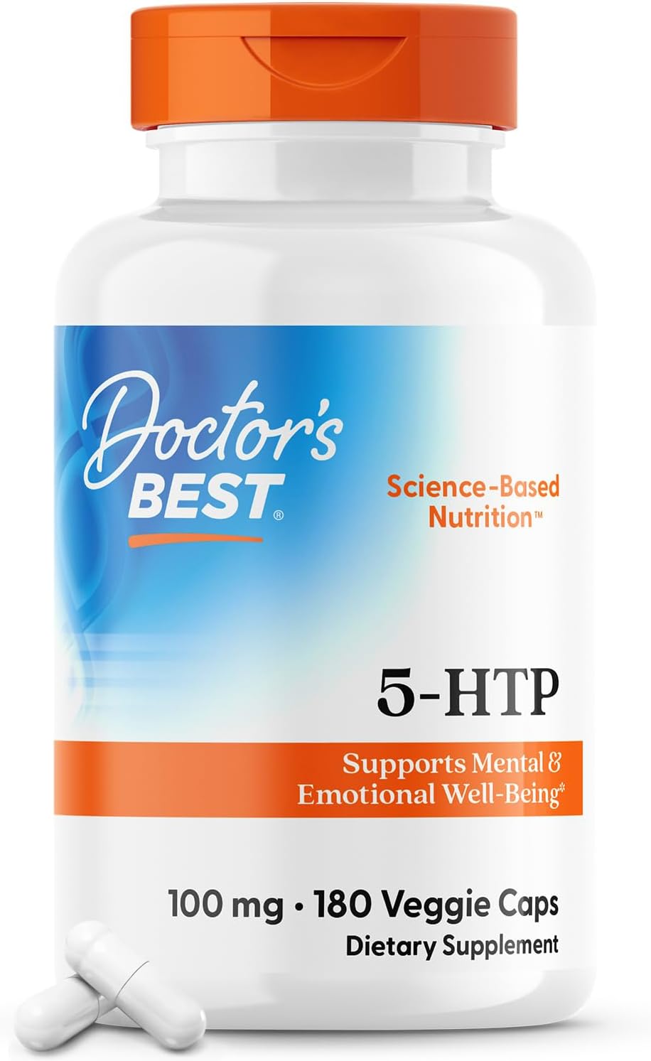5-HTP de Doctors Best, Apoya Bienestar Mental, 180 Cápsulas Veganas