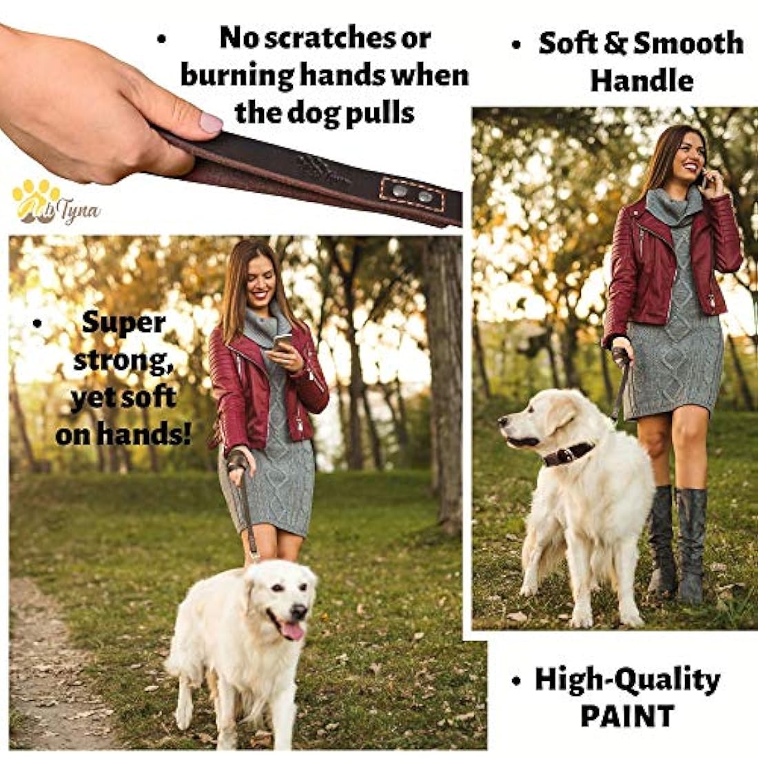 Correa para perro de piel resistente