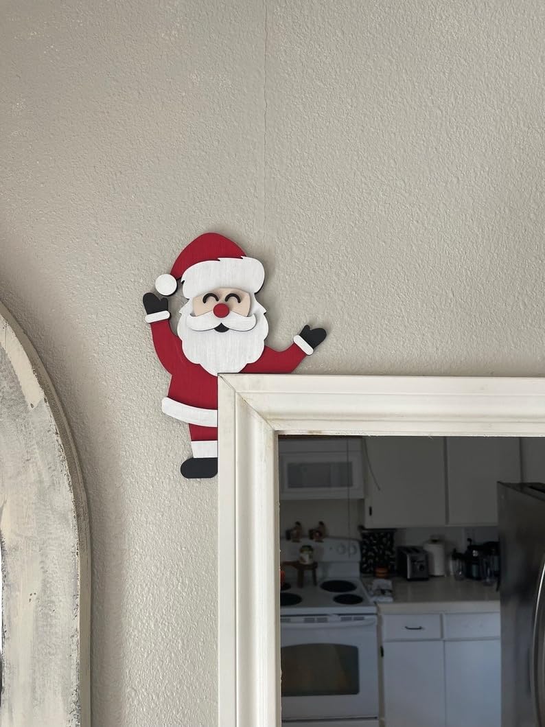 Adorno Navideño Puerta Santa Claus, Decoración Divertida, Modelo 2