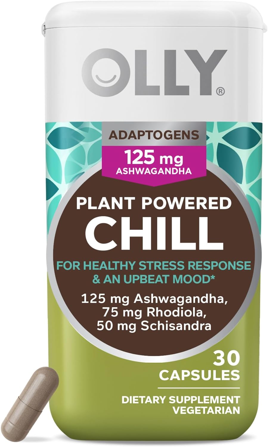 OLLY Adaptógeno Chill, Ashwagandha suplemento de apoyo 30un