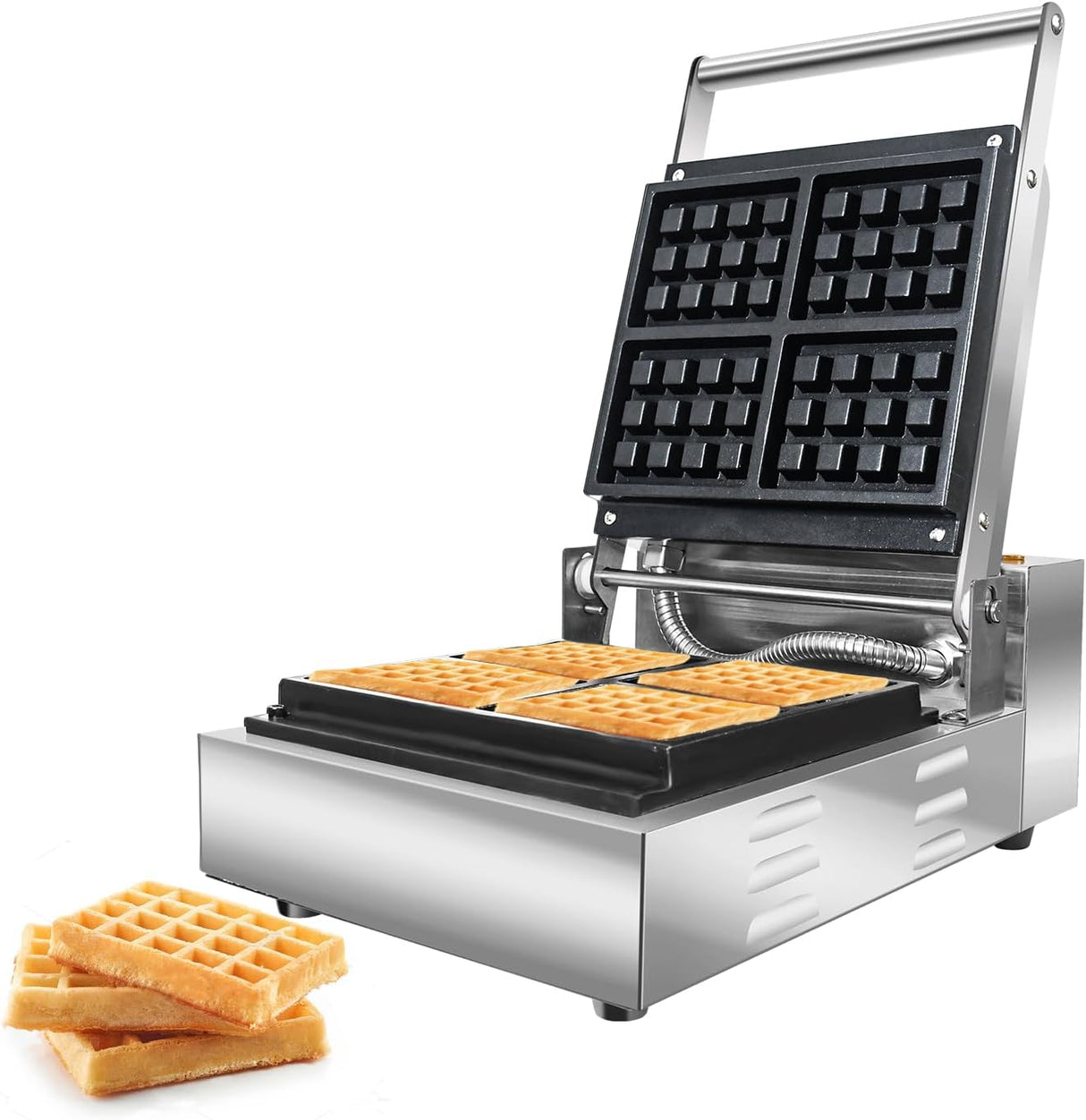 Máquina de Waffles Li Zhen, Eléctrica, Antiadherente, Mini 4 Slices