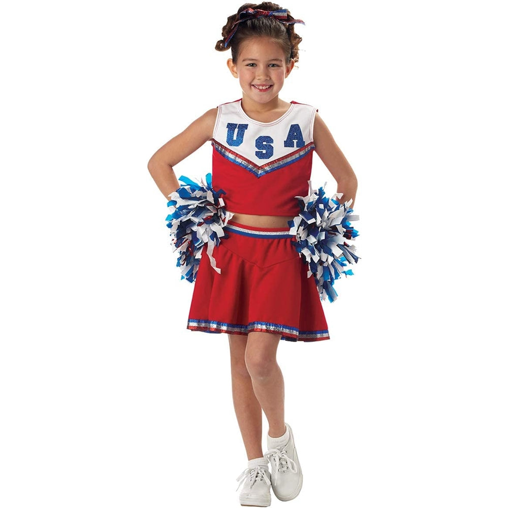 Disfraz de animadora patriótica para niña talla L