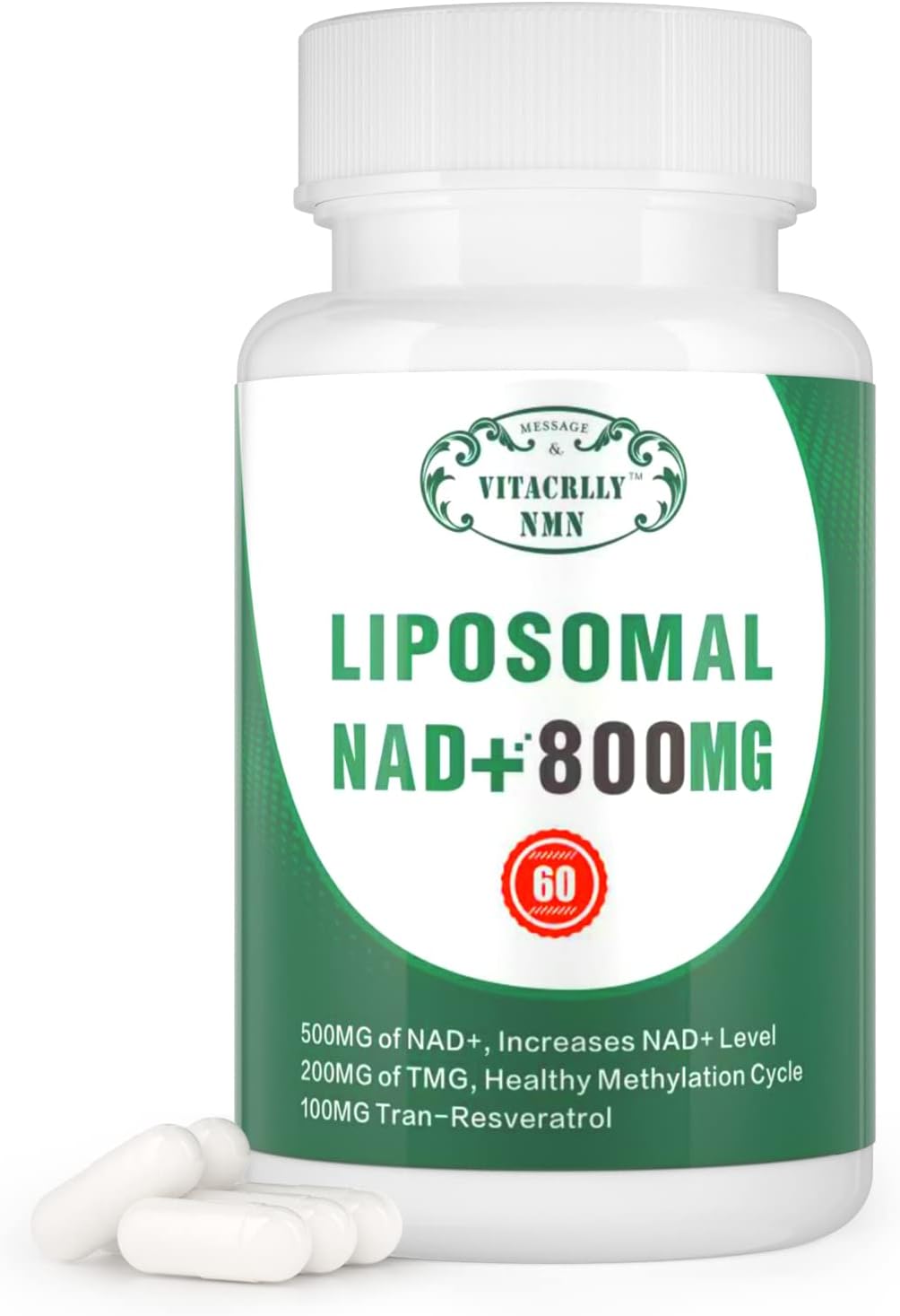 Suplemento liposomal NAD+ 800 mg real nicotinamida ribósido