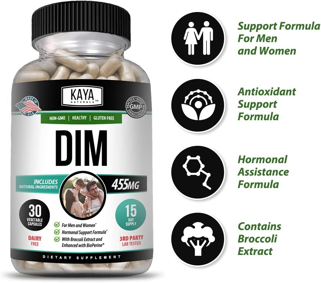 Suplemento DIM para mujeres y hombres Cápsulas vegetales
