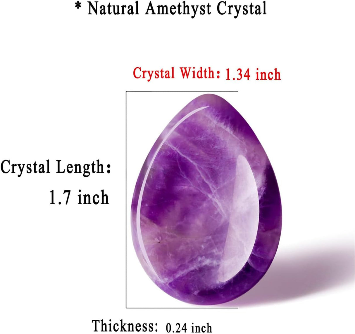 DUQGUHO Piedra de preocupación de 1.7 in, cristales amatista