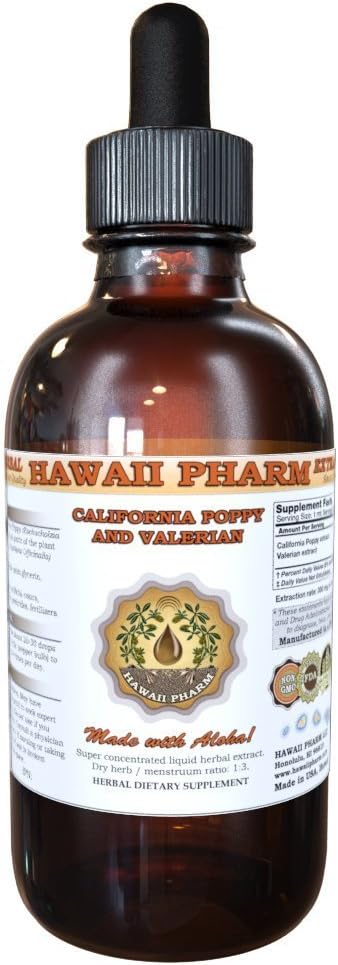 HawaiiPharm Extracto de Papoila y Valeriana Orgánico 4 oz